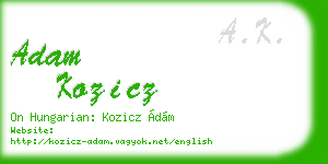 adam kozicz business card